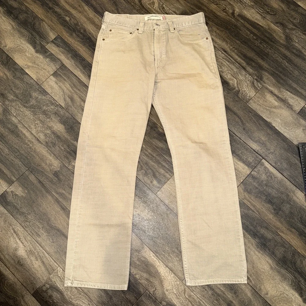Vintage Levi's 505 Regular Fit Straight Leg Beige Men's Size 33x32 Denim Y2K